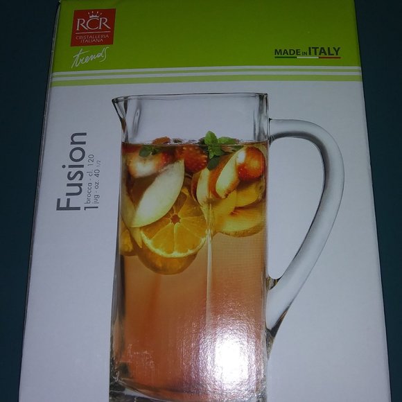 NIB ~ Crystal Glass Iced-Tea Water Pitcher Jug ~ Luxion Crystal ~ Made in Italy - Picture 6 of 9